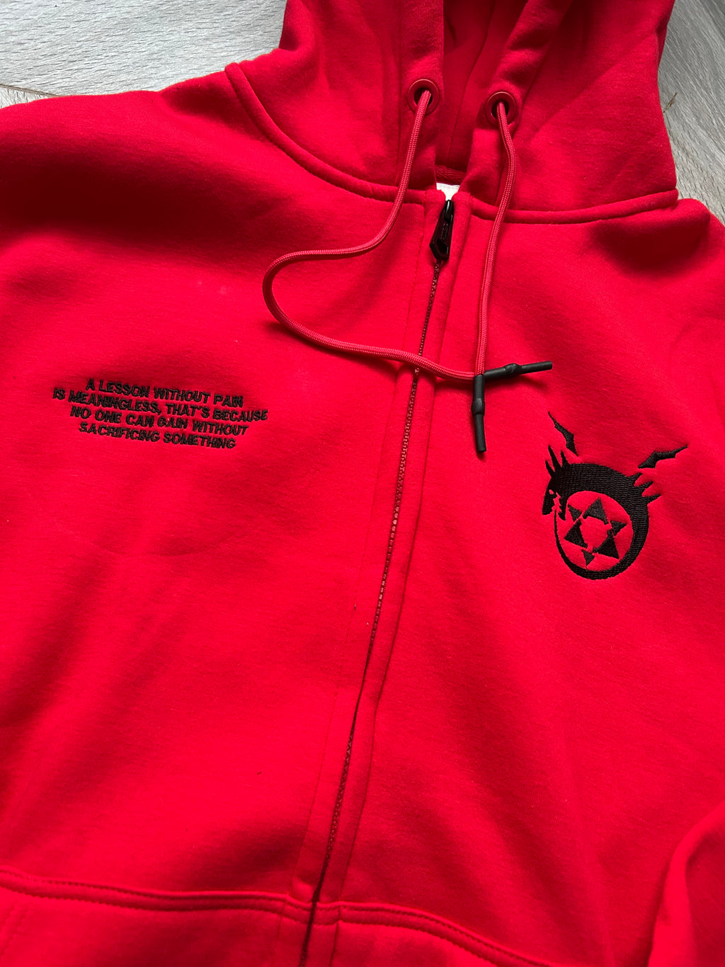 Full Metal Alchemist distressed zipped hoodie