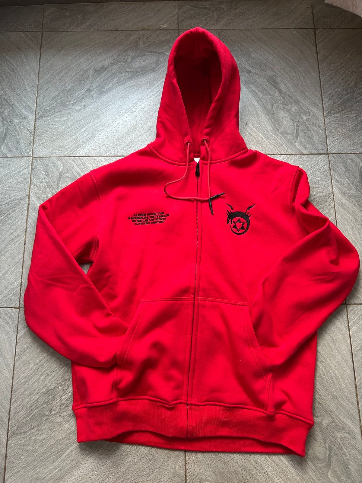 Full Metal Alchemist distressed zipped hoodie