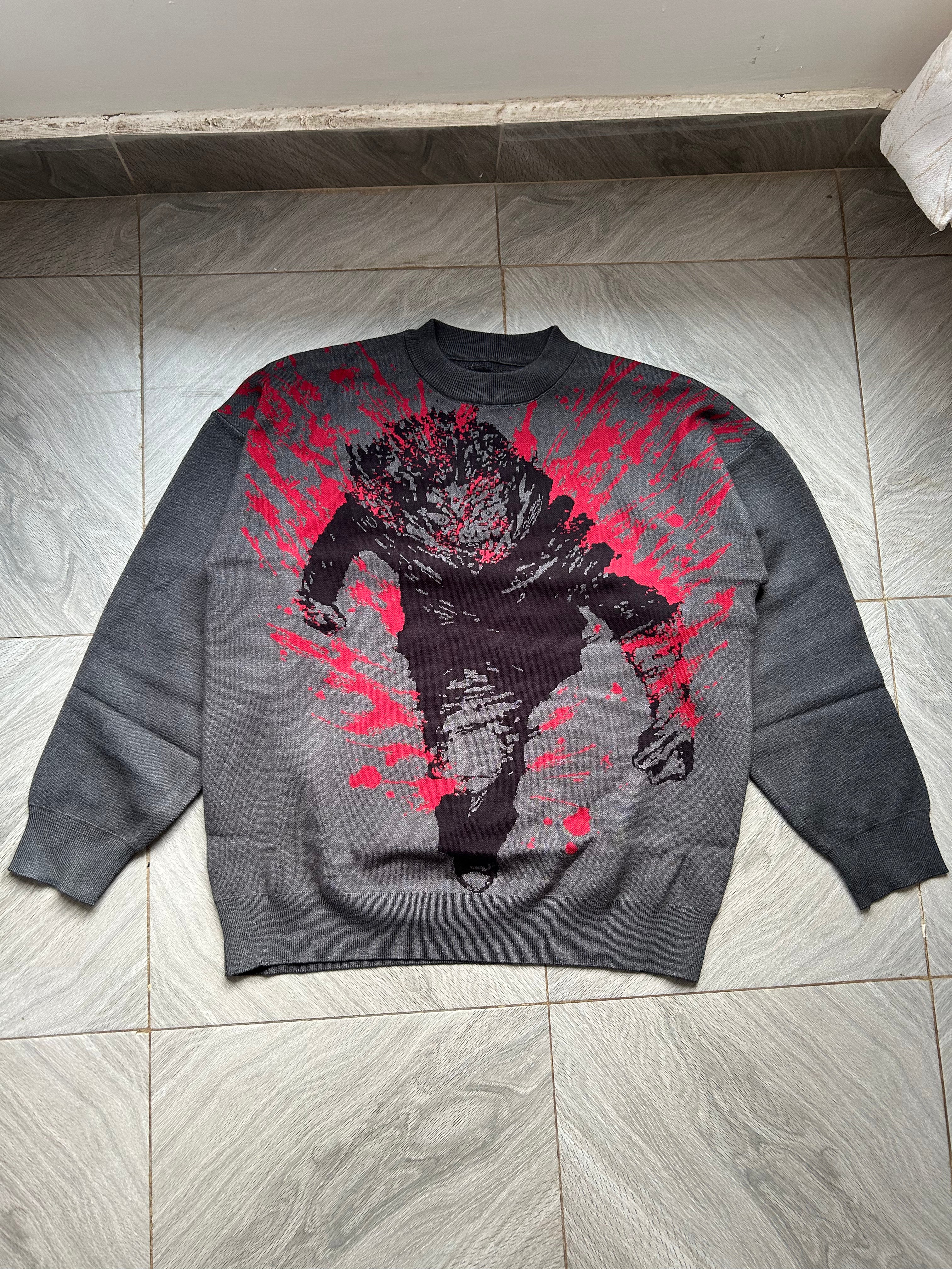 World cutting slash Sweater