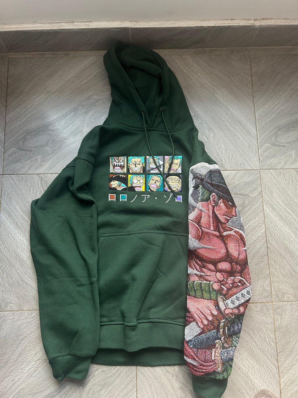 Zoro Emoticon+Sleeve Hoodie