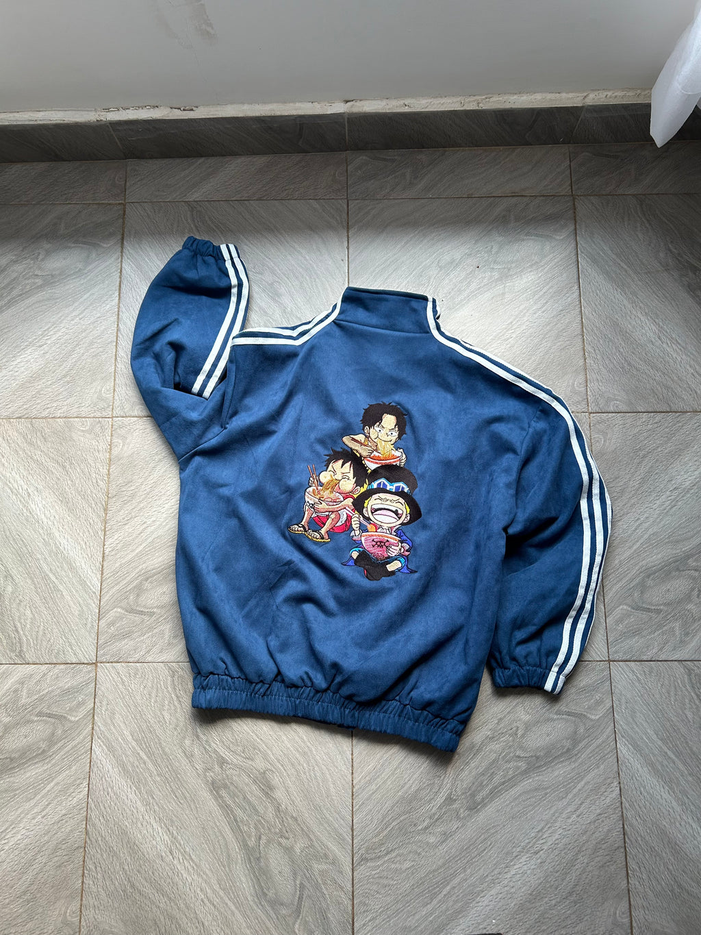 Ace, Luffy, sabo blue Chinese Jacket