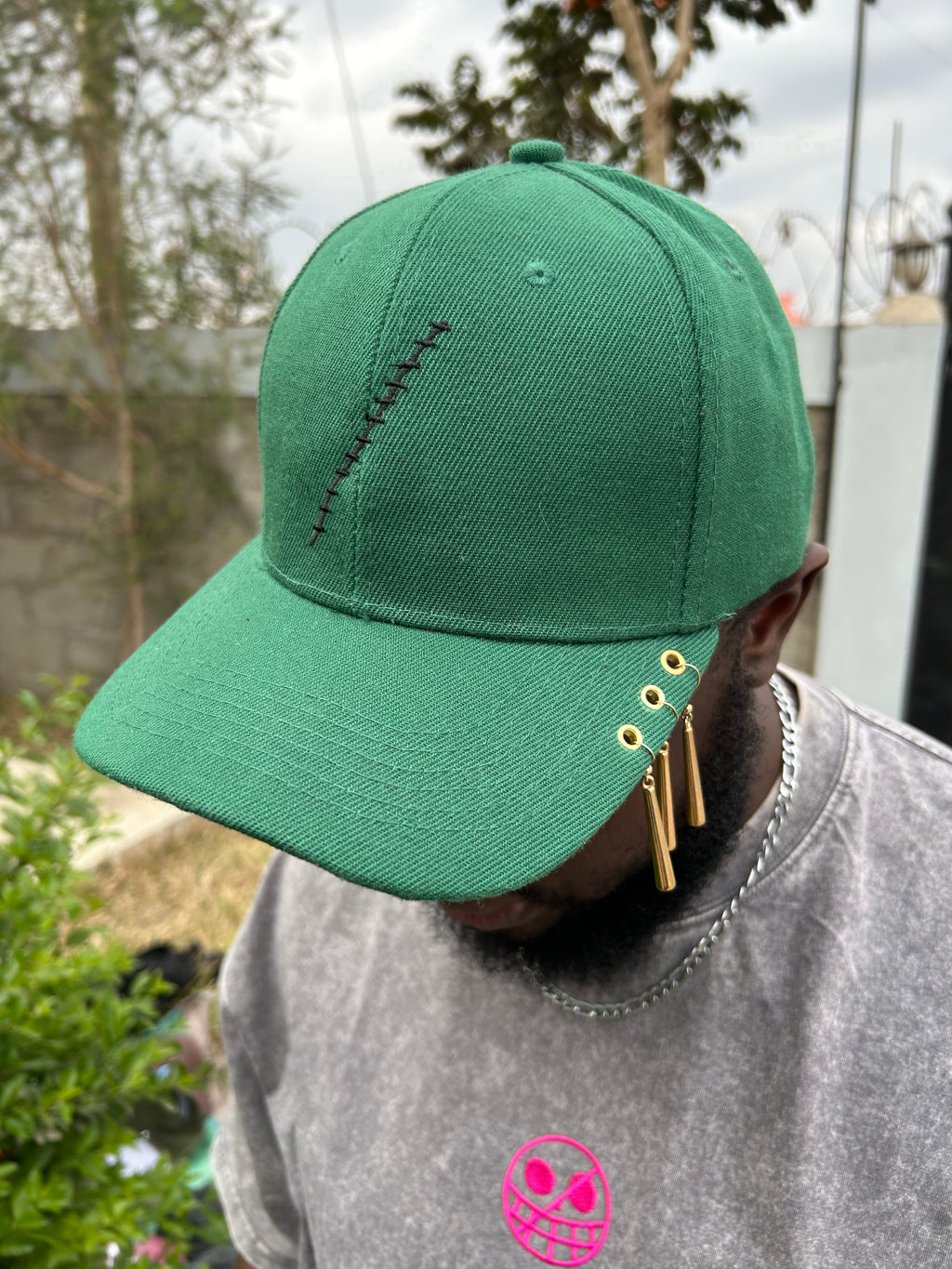Zoro cap with physical earings