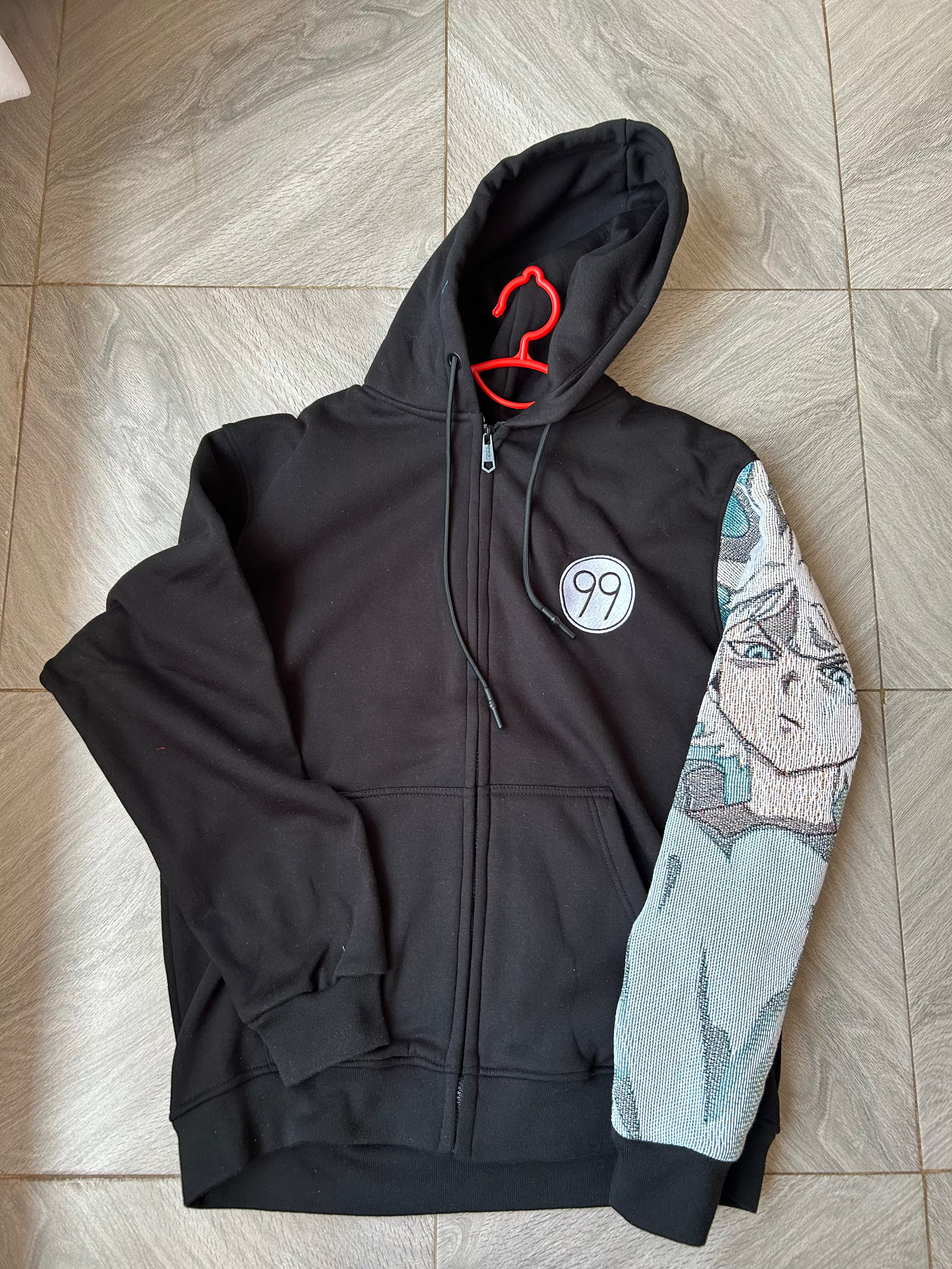 Kilua sleeve Zipped Hoodie