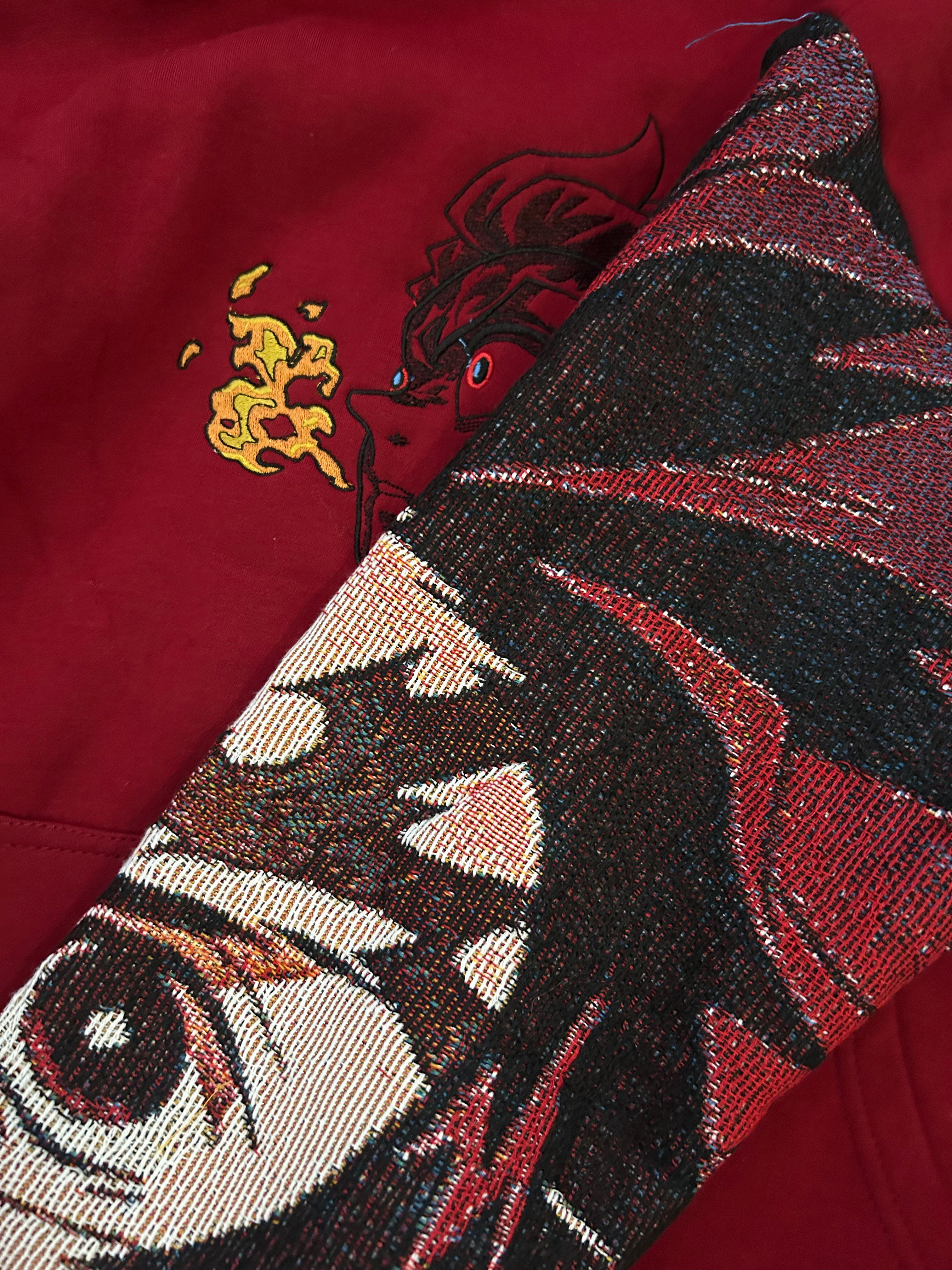 Fire Breathing Cherry Red Hoodie sleeve