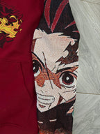 Fire Breathing Cherry Red Hoodie sleeve