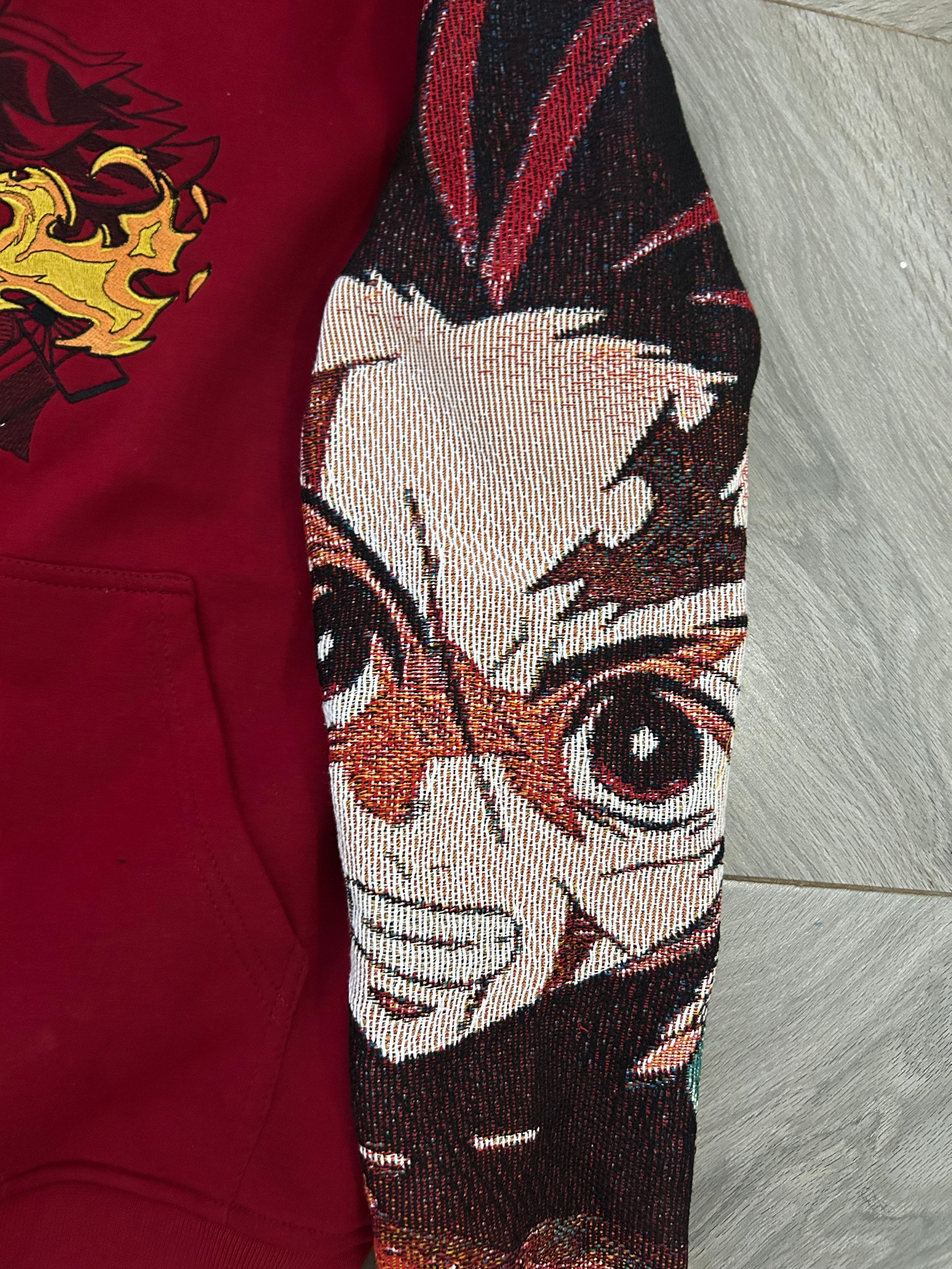 Fire Breathing Cherry Red Hoodie sleeve