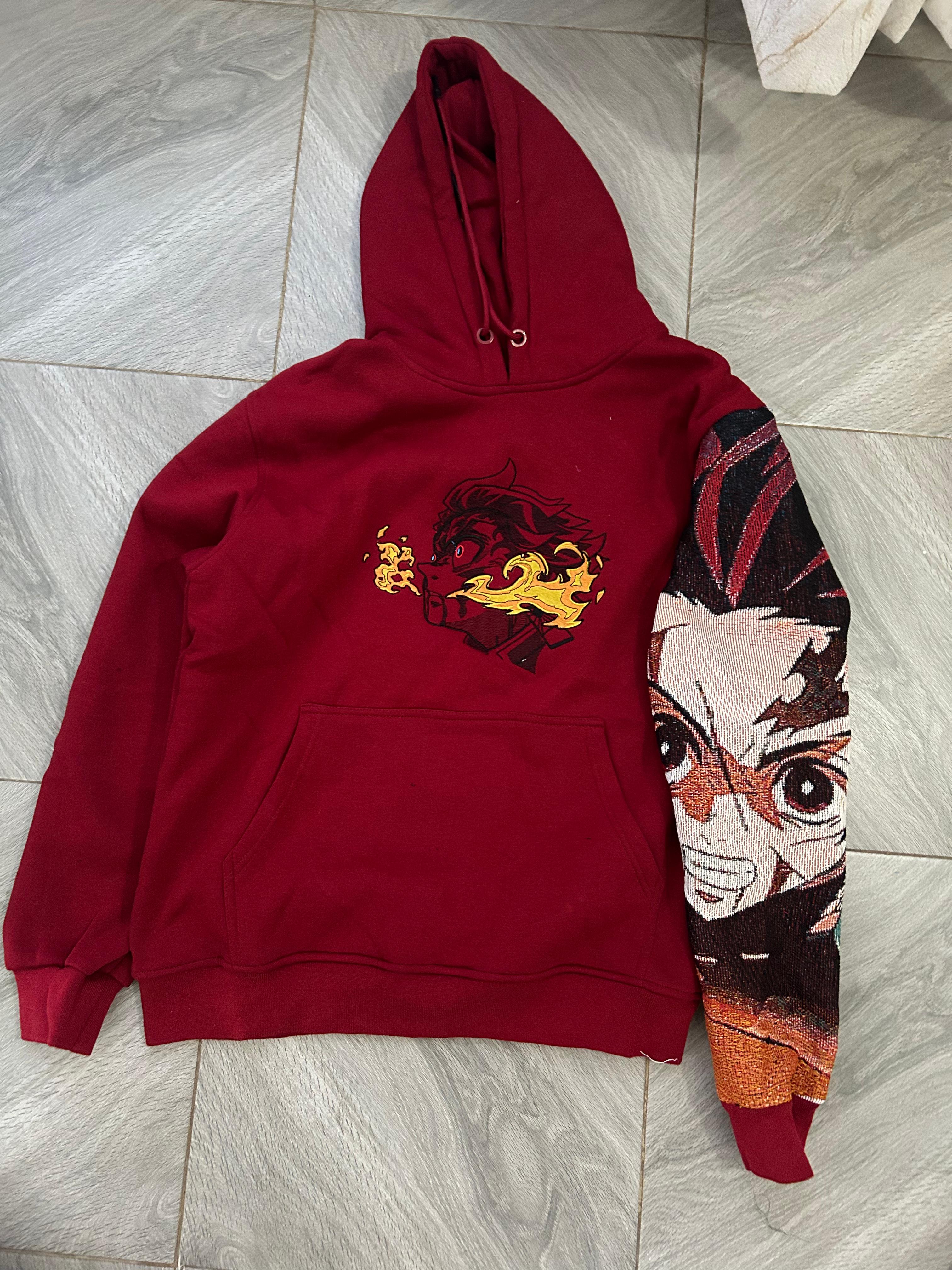 Fire Breathing Cherry Red Hoodie sleeve